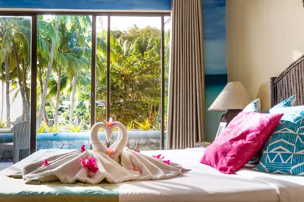 otel odası, havlu kuşlar, kuğu, Oda Interio havlu süsleme