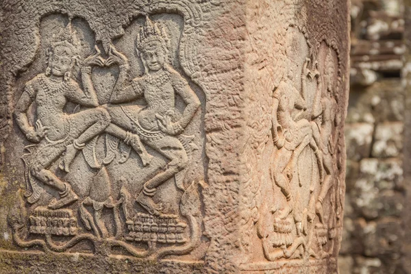 Ανάγλυφο σχετικά με την Καμπότζη τοίχο, Angkor, — Φωτογραφία Αρχείου