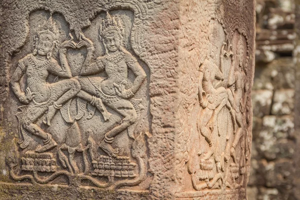 De verbazingwekkend gezichten bij de Tempel Bayon, Siem Riep, Cambodja. Gezicht — Stockfoto