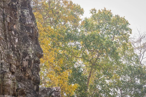 I volti incredibili al Tempio di Bayon, Siem Riep, Cambogia. Viso — Foto Stock