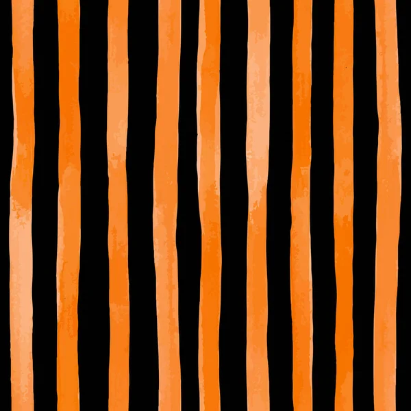Gyönyörű Varrat Nélküli Minta Narancssárga Akvarell Csíkok Kézzel Festett Ecsetvonások — Stock Vector