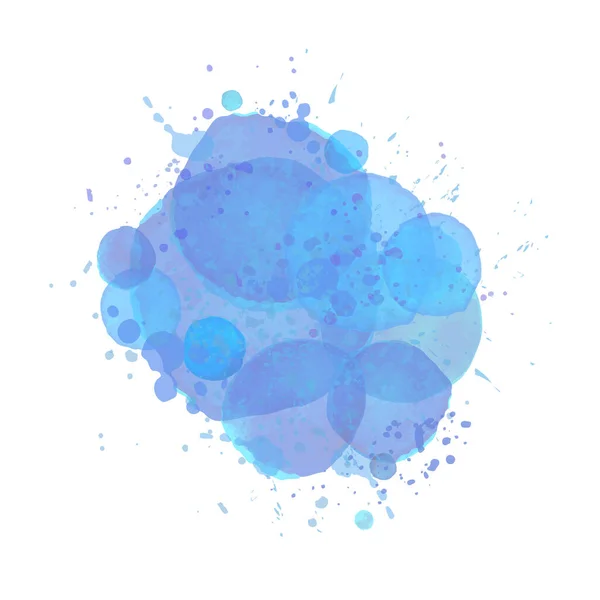 Aquarell Splash Effekt Hintergrund Blaue Pinselstriche Spritzer Tropfen Gestaltungselement Für — Stockvektor