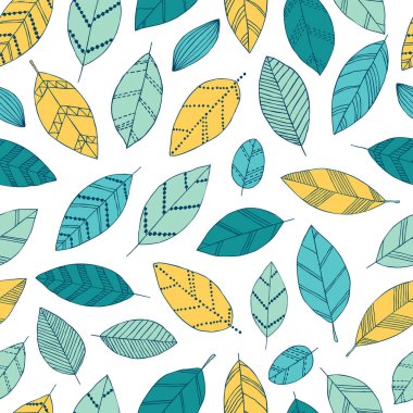 Kaliteli yaprak eskiziyle kusursuz karalama deseni. Tasarım arımlı tebrik kartları ve düğün davetiyeleri, doğum günü, anneler günü ve diğer mevsimsel sonbahar, bahar, yaz tatilleri.