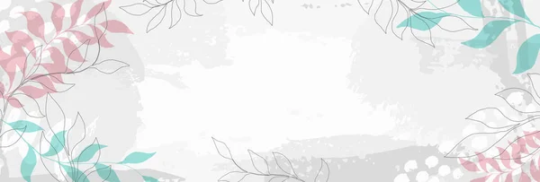 葉やパステルのシンプルな汚れや形 ブラシストローク要素と創造的なミニマリストの手描きの背景 グリーティングカードと結婚式 誕生日 バレンタインデーの招待のためのデザイン — ストックベクタ