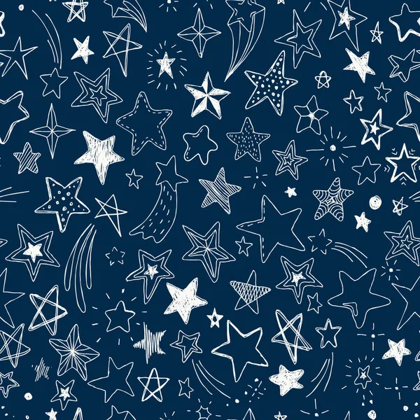 ベクトルの子供たちはドアのテクスチャの星でパターン ベクトルシームレス背景 グレー スキャンディナヴィアスタイル — ストックベクタ
