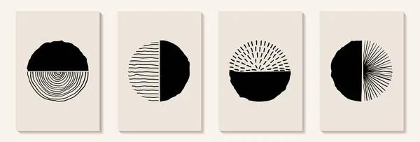 Креативний Мінімалістичний Ручний Розпис Абстрактний Художній Фон Чорно Білою Плямою — стоковий вектор