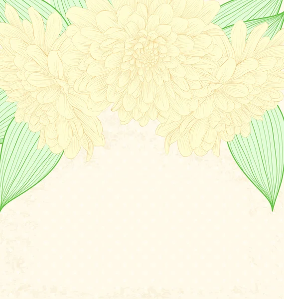 Beau fond avec cadre de fleurs dahlia . — Image vectorielle
