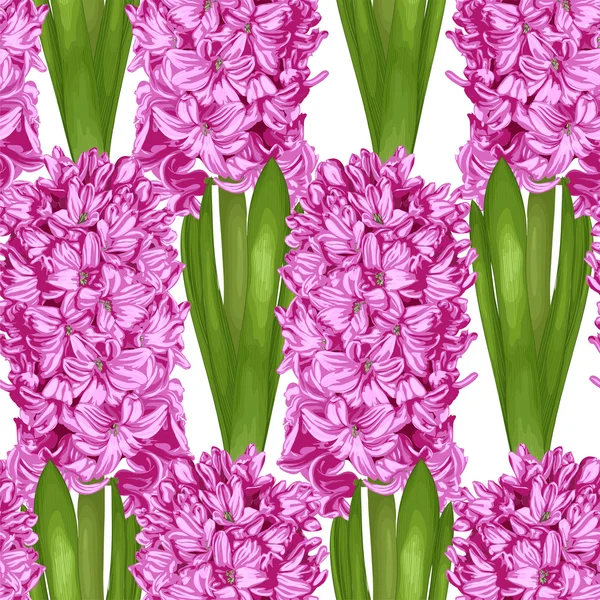 Beau fond lilas sans couture avec jacinthe. Dessiné à la main avec effet de dessin à l'aquarelle — Image vectorielle