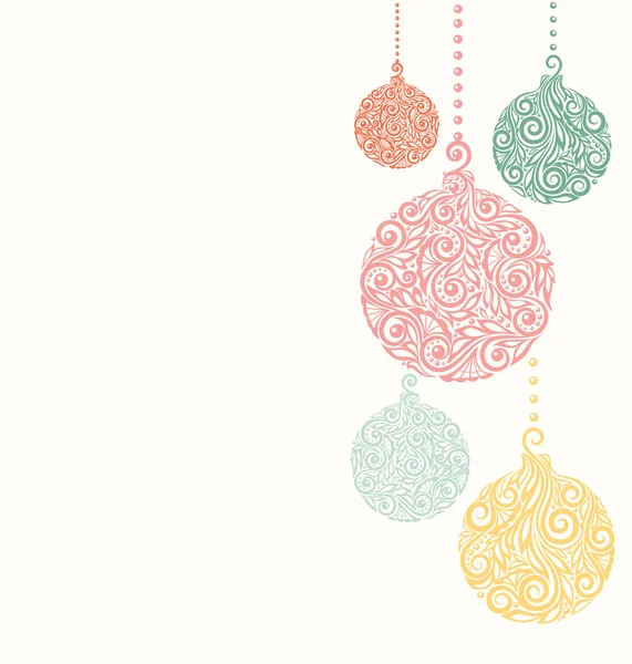 Fondo de Navidad con bolas de Navidad Colgante. Ideal para tarjetas de felicitación — Archivo Imágenes Vectoriales