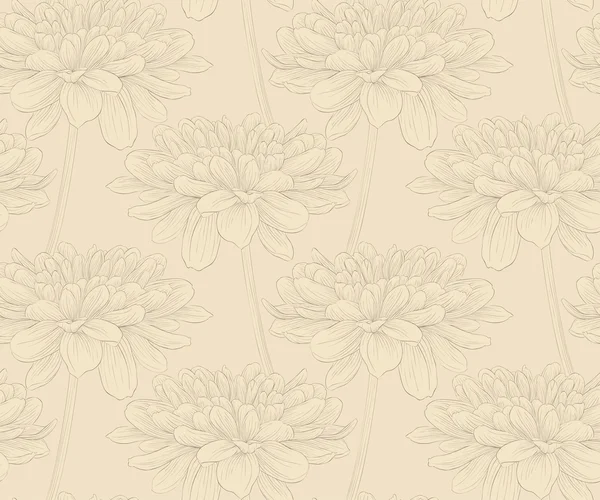 Beau fond sans couture avec dahlia beige . — Image vectorielle