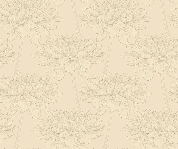 Hermoso fondo sin costuras con dalia beige . — Vector de stock