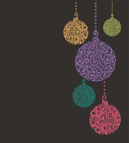 Vánoční pozadí s vánočními míčky zavěšené . — Stockový vektor