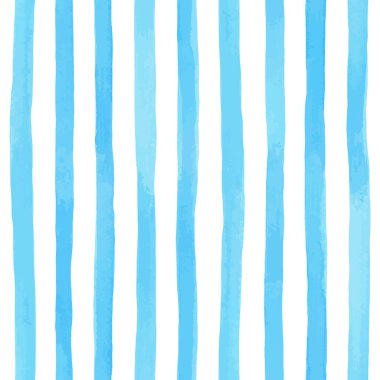 Mavi suluboya çizgili, kusursuz bir desen. El boyası fırça darbeleri, çizgili arka plan. Vektör illüstrasyonu.