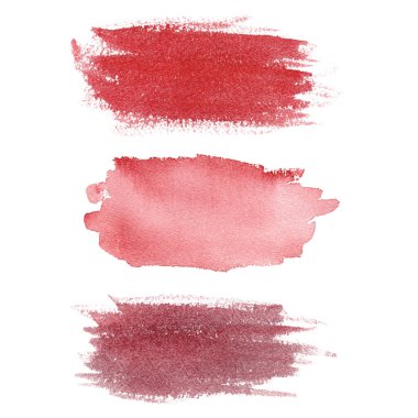 Watercolor brush stroke. Red texture abstract clipart. Graphics for banner, creative design, logo.