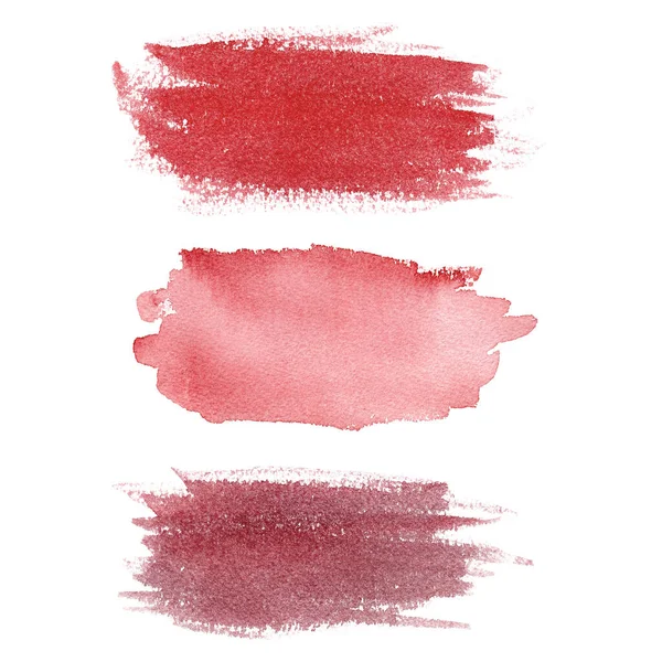 Watercolor brush stroke. Red texture abstract clipart. Graphics for banner, creative design, logo. — Foto de Stock