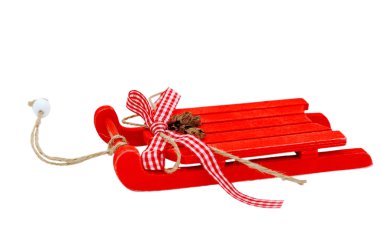 Noel arka plan - kızak üzerinde beyaz izole