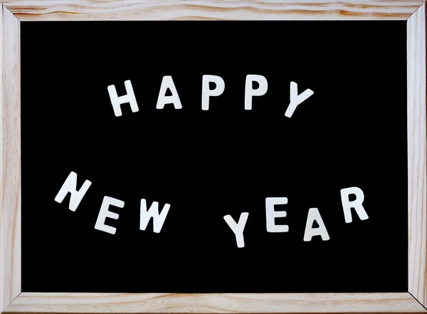 黑板上快乐新的一年 — 图库照片