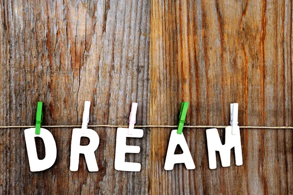 Dream word on wooden background — Stock Photo, Image