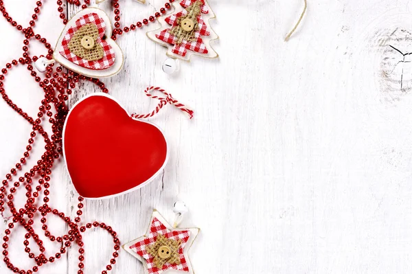 Christmas decor - heart, star and tree — Stock Photo, Image