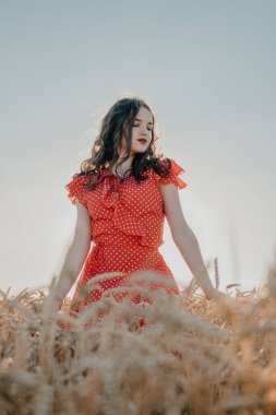 Outdoor Time During Pandemic Helps Wellbeing. Nature Improve Mental Health During Pandemic. Outdoor portrait of young woman on nature background