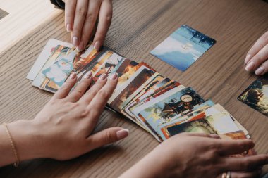 Mental health, therapy. Dixit Card Game as Support for Metaphorical Representations. Psychologist session with patient metaphorical associative card
