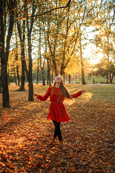 Alone Time, some time to yourself, me time for self-care and self-healing. Alone young woman enjoying life in the autumn park. Self Improvement Me Time Ideas