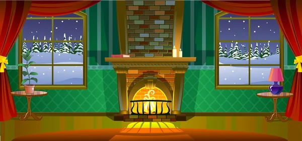 Odada şömine görüntü