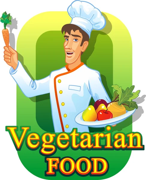 Abstract  Chef. Vegetarian. — Stock Vector