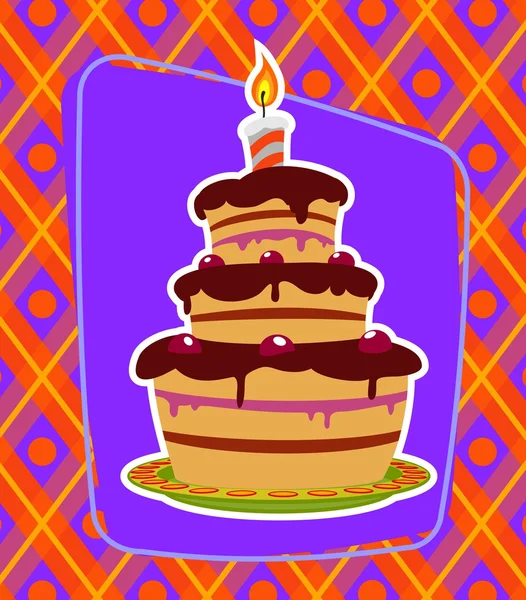 Pastel de dibujos animados de cumpleaños — Archivo Imágenes Vectoriales