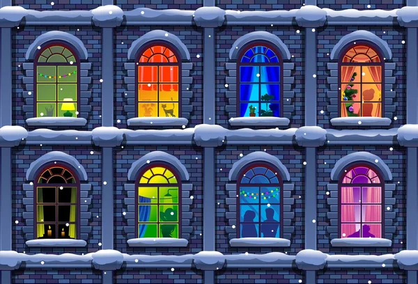 Kış gece city ile pencere eşiği