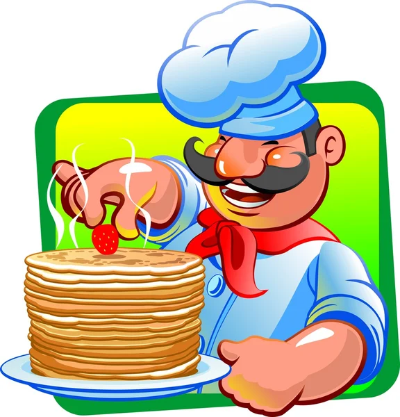 Cocinar con tortitas — Vector de stock