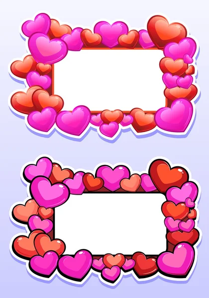 Two frames with hearts — Stock Vector
