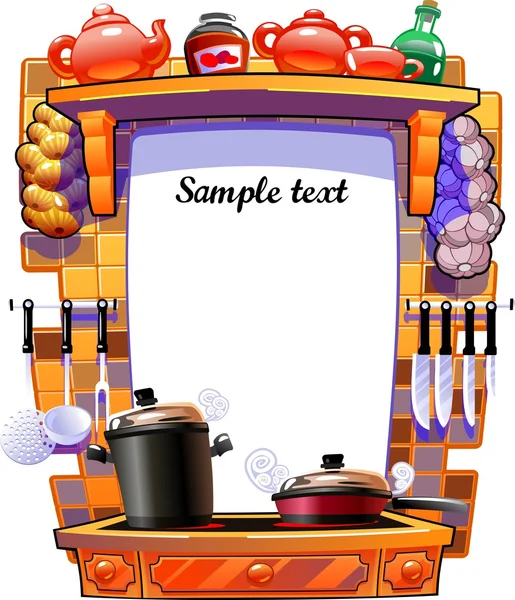 çizgi film mutfak arka plan,