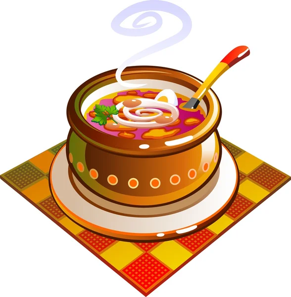 Hot soup illustration — Stock Illustration Hot soup illustration Stock Illustration