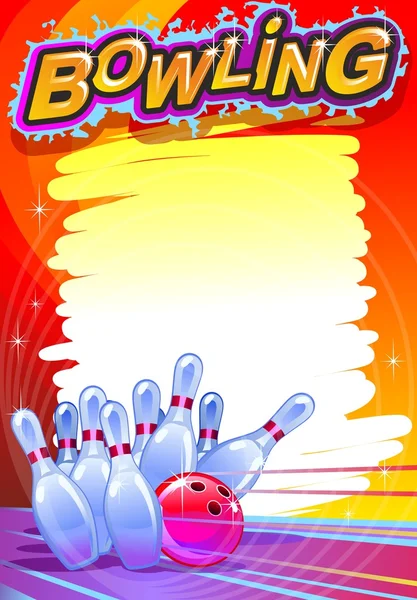 Bowling afiş. Çizgi film