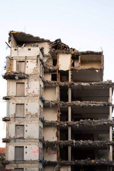 Old Apartment Office Building Being Demolished Urban Zurich City Switzerland — Stock Photo, Image