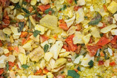 Ground Vegeta baharat karışımı makro yakın çekim üst görüş.