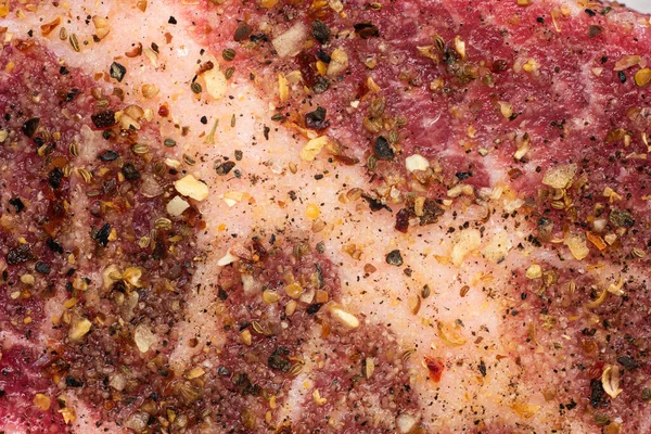新鮮な生豚ステーキ肉マクロクローズアップ Top View — ストック写真