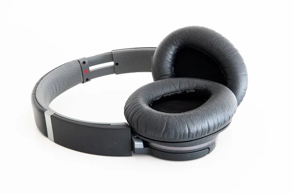 Загальні Чорні Бездротові Навушники Bluetooth Ізольовані Білому Фоні — стокове фото