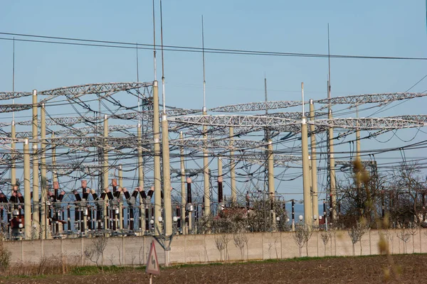 Power plant electricity transformer station and lines.