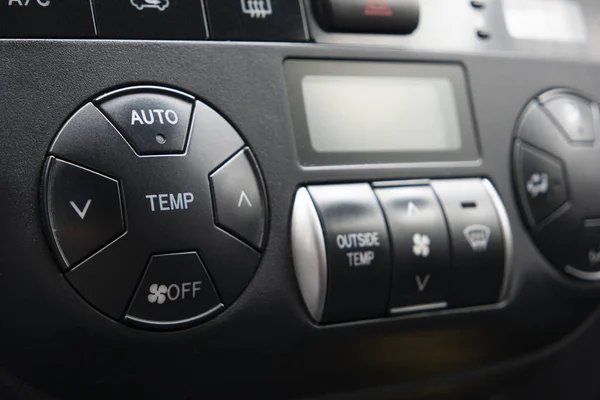 Generisk Bil Automatisk Klimatkontroll Svart Plast Ringer Närbild — Stockfoto