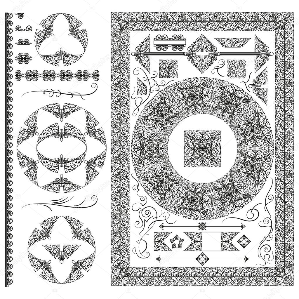 Set of decorative elements.