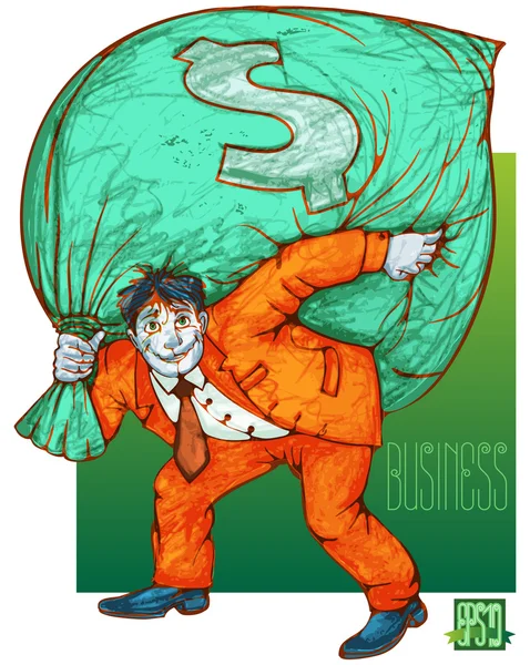 Una bolsa de dinero . — Vector de stock