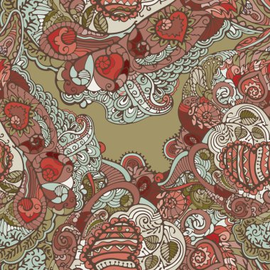 Kalpler ve çiçekler ile sorunsuz doku