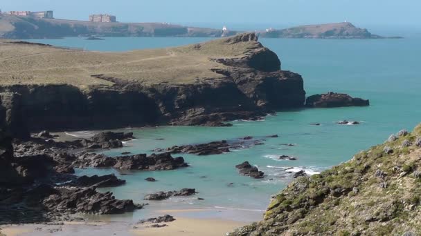 North Cornwall coastline, UK — Stock Video