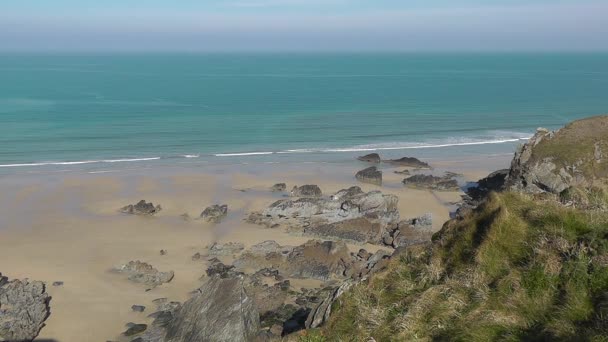 İngiltere'de Cornish kıyı şeridi — Stok video