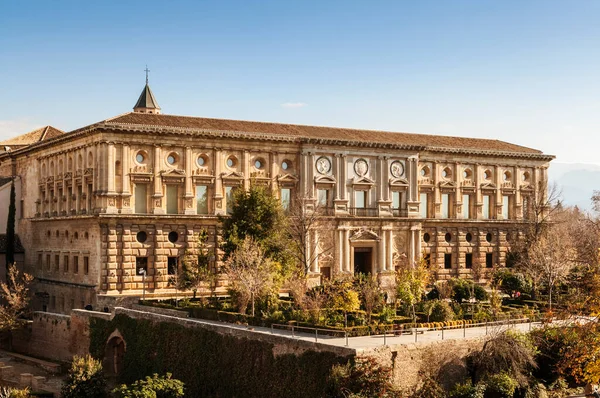Paleis Van Karel Historisch Gebouw Gelegen Het Alhambra Granada Spanje — Stockfoto