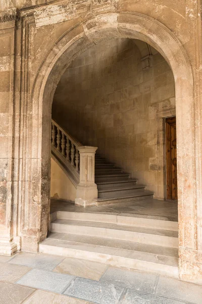 Détail Architectural Des Escaliers Palais Carlos Alhambra Grenade — Photo
