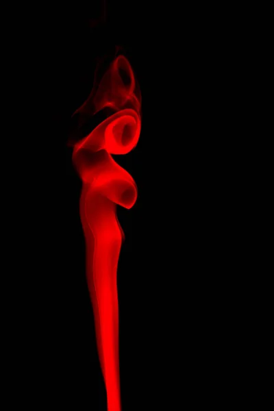 Абстрактна Форма Червоного Диму Чорному Тлі — стокове фото