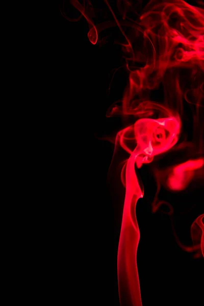 Forma Abstrata Fumaça Vermelha Fundo Preto — Fotografia de Stock